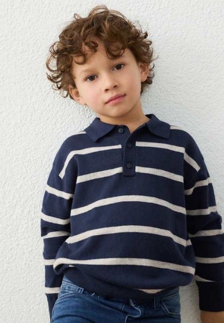 Navy and white striped polo sweaters for boys at folia in south dartmouth, ma
