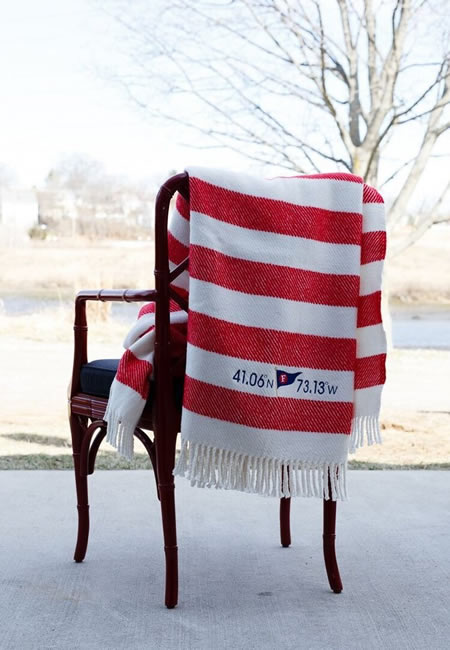 Personalized nautical coordinate blankets