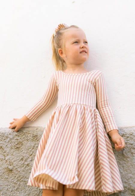 Striped twirl dress for girls at folia in south dartmouth, ma